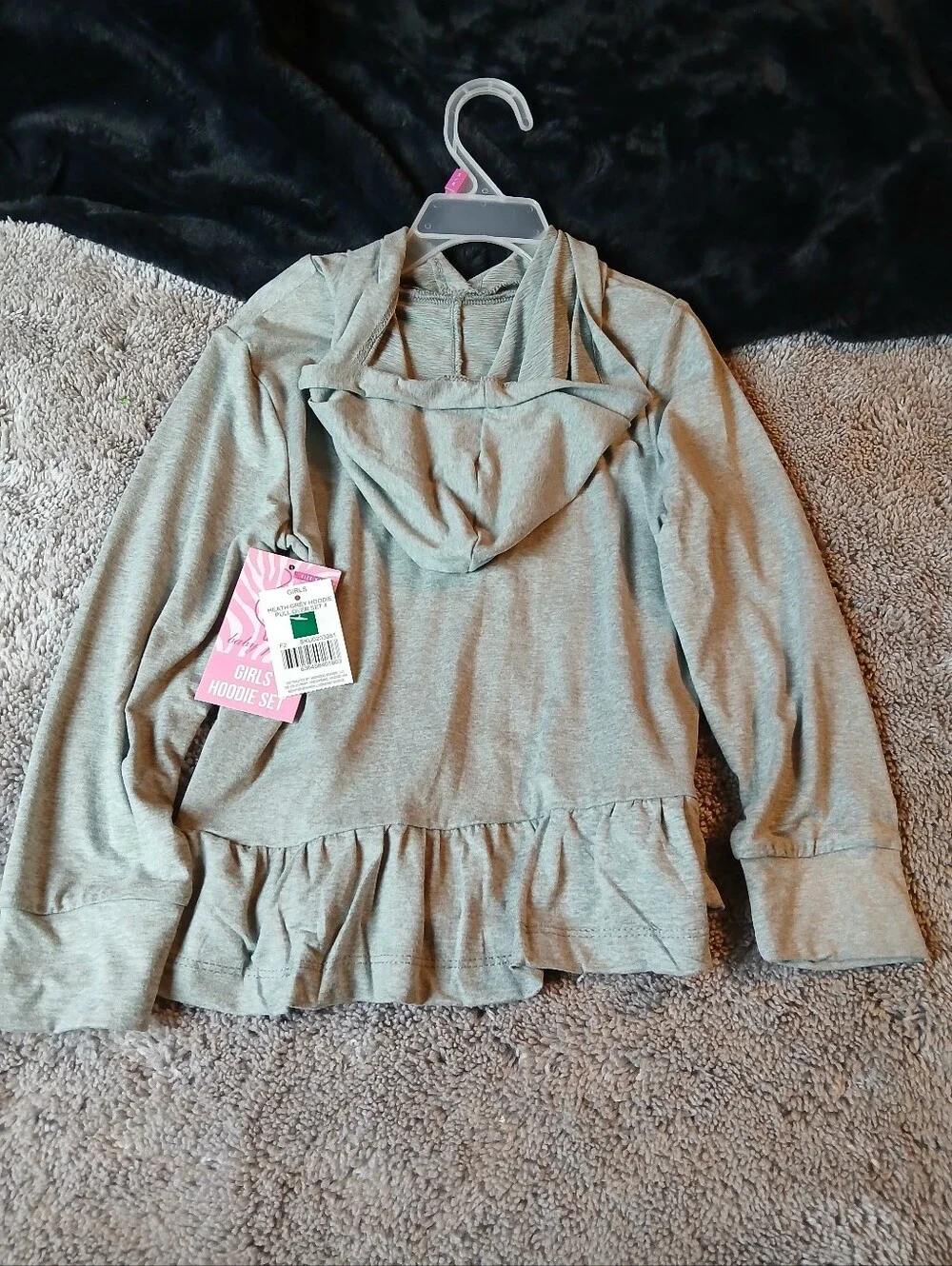 Baby Phat Girls NWT Gray Rainbow Logo Hoodie & Pink Zebra Leggings Set Size 5/6
